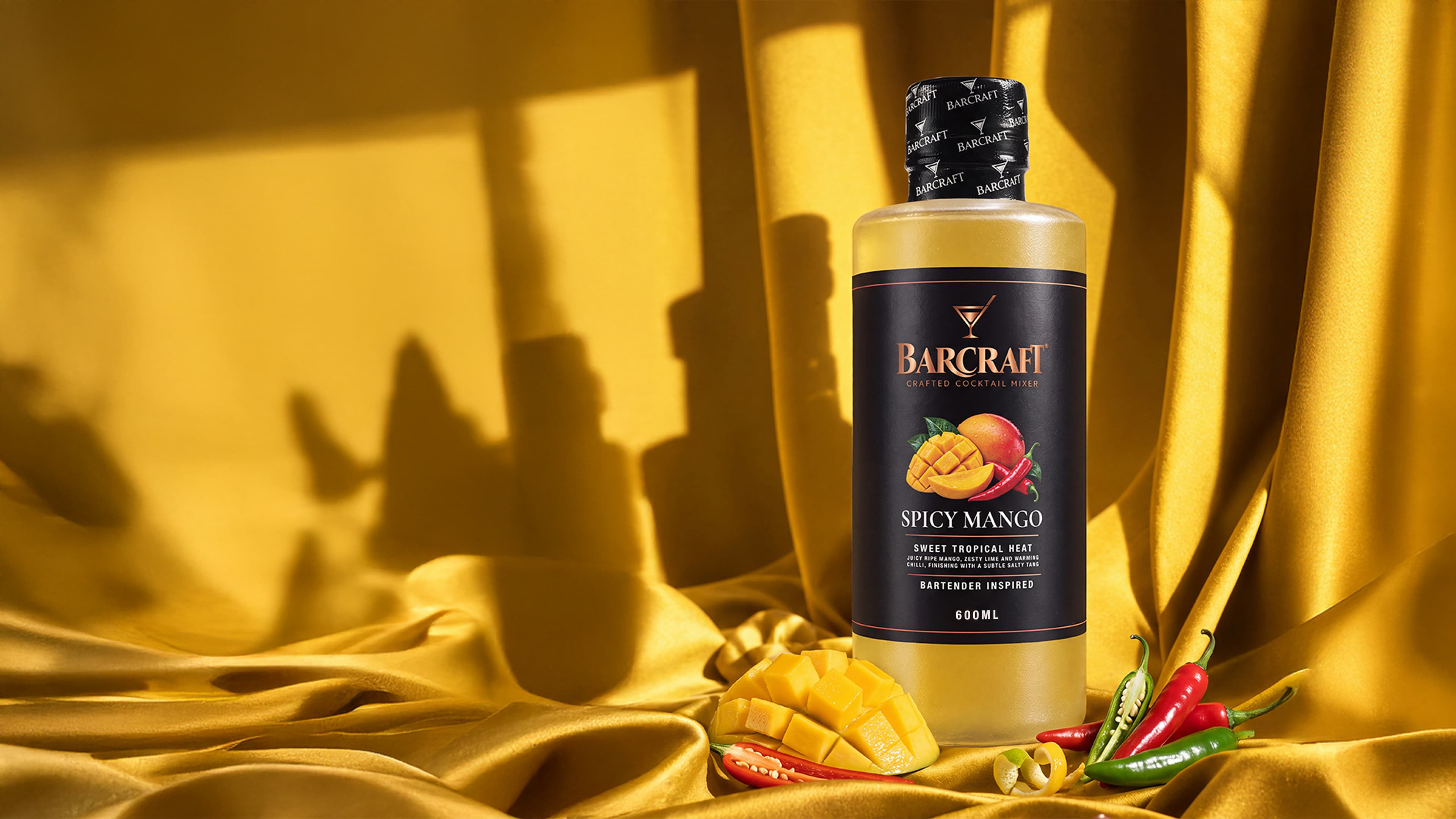 BarCraft Spicy Mango Mixer: Juicy ripe mango, zesty lime and warming chilli, finishing with a subtle salty tang